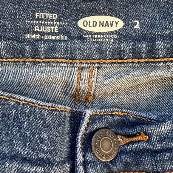 Old Navy Cuffed Denim Jorts Medium Blue Jean Shorts Size 2 - Picture 4 of 8